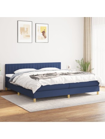 Boxspringbett mit Matratze Blau 200x200 cm Stoff