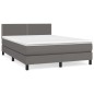 Boxspringbett mit Matratze Grau 140x200 cm Kunstleder