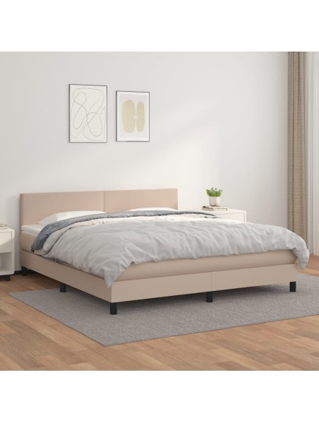 Boxspringbett Matratze Cappuccino-Braun 180x200 cm Kunstleder