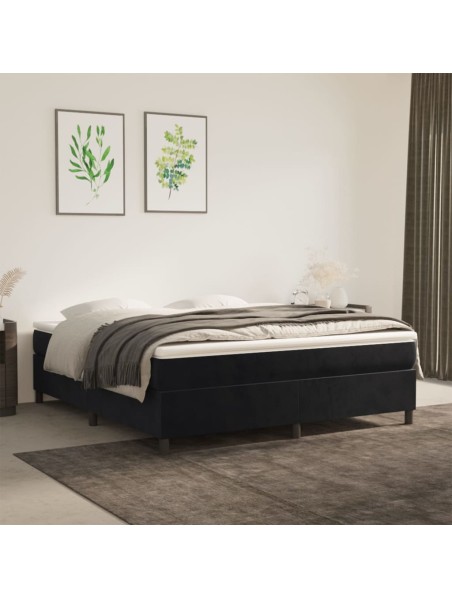 Boxspringbett Schwarz 180x200 cm Samt