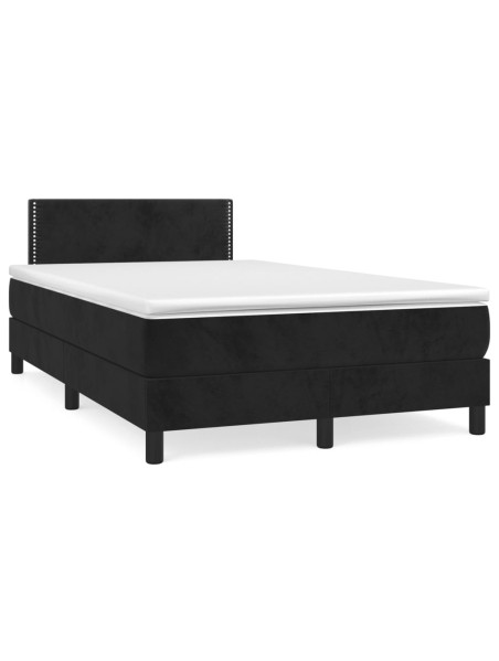 Boxspringbett mit Matratze Schwarz 120x200 cm Samt