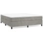 Boxspringbett mit Matratze Hellgrau 200x200 cm Samt