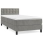 Boxspringbett mit Matratze Hellgrau 100x200 cm Samt