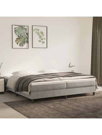 Boxspringbett Hellgrau 200x200 cm Samt