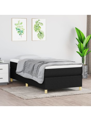 Boxspringbett mit Matratze Schwarz 100x200 cm Stoff