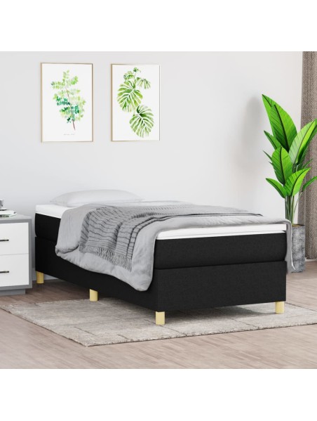 Boxspringbett mit Matratze Schwarz 100x200 cm Stoff