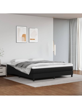 Boxspringbett Schwarz 180x200 cm Kunstleder