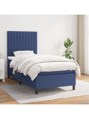 Boxspringbett mit Matratze Blau 80x200 cm Stoff