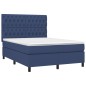 Boxspringbett mit Matratze Blau 140x200 cm Stoff