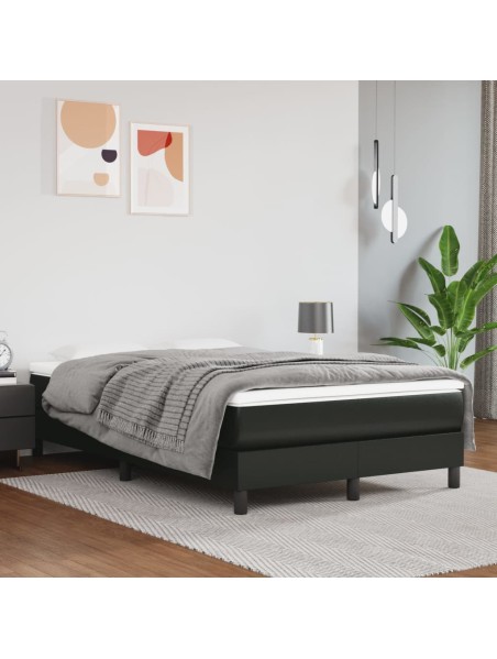 Boxspringbett Schwarz 120x200 cm Kunstleder