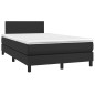 Boxspringbett mit Matratze & LED Schwarz 120x200 cm Kunstleder