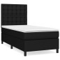 Boxspringbett mit Matratze Schwarz 100x200 cm Stoff