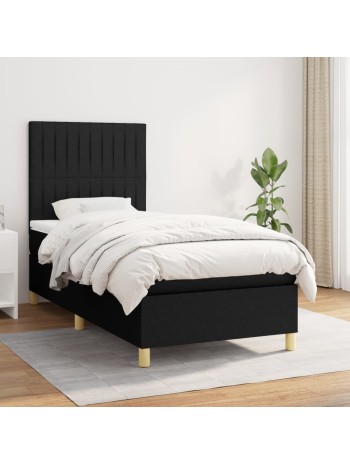 Boxspringbett mit Matratze Schwarz 100x200 cm Stoff