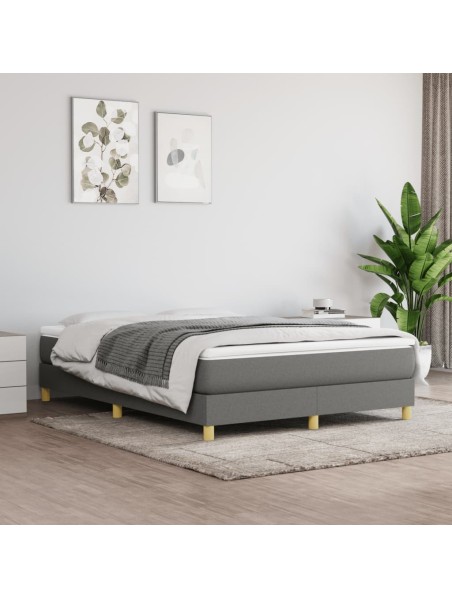 Boxspringbett mit Matratze Dunkelgrau 140x190 cm Stoff