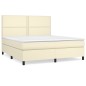 Boxspringbett mit Matratze Creme 180x200 cm Kunstleder