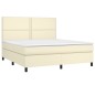 Boxspringbett mit Matratze Creme 180x200 cm Kunstleder