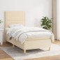 Boxspringbett mit Matratze Creme 90x190 cm Stoff