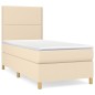 Boxspringbett mit Matratze Creme 90x190 cm Stoff