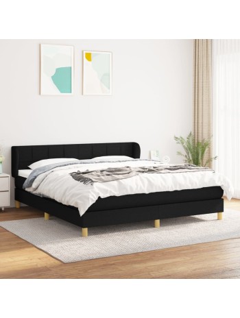 Boxspringbett mit Matratze Schwarz 180x200 cm Stoff