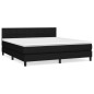 Boxspringbett mit Matratze Schwarz 180x200 cm Stoff