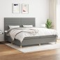 Boxspringbett mit Matratze Dunkelgrau 200x200 cm Stoff