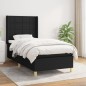 Boxspringbett mit Matratze Schwarz 90x190 cm Stoff