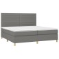 Boxspringbett mit Matratze Dunkelgrau 200x200 cm Stoff