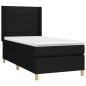 Boxspringbett mit Matratze & LED Schwarz 90x190 cm Stoff