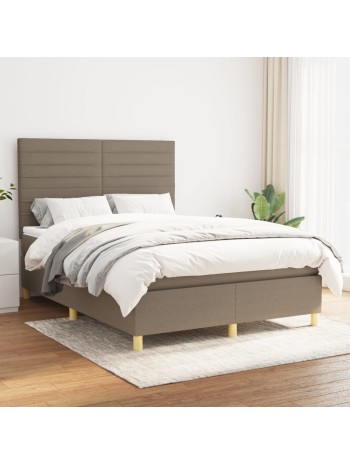 Boxspringbett mit Matratze Taupe 140x200 cm Stoff