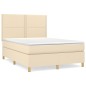 Boxspringbett mit Matratze Creme 140x200 cm Stoff