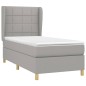 Boxspringbett mit Matratze Hellgrau 90x200 cm Stoff