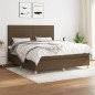 Boxspringbett mit Matratze Dunkelbraun 160x200 cm Stoff