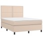 Boxspringbett Matratze Cappuccino-Braun 140x190cm Kunstleder