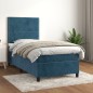 Boxspringbett mit Matratze Dunkelblau 90x190 cm Samt