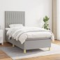 Boxspringbett mit Matratze Hellgrau 80x200 cm Stoff