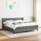 Boxspringbett mit Matratze Dunkelgrau 180x200 cm Stoff