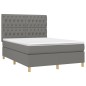 Boxspringbett mit Matratze Dunkelgrau 140x190 cm Stoff