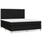 Boxspringbett mit Matratze Schwarz 160x200 cm Stoff