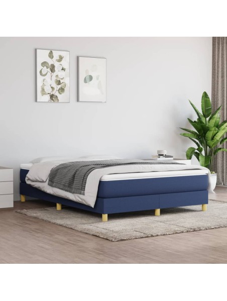 Boxspringbett Blau 140x200 cm Stoff