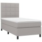 Boxspringbett mit Matratze Hellgrau 90x190 cm Stoff