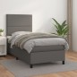 Boxspringbett mit Matratze Grau 100x200 cm Kunstleder