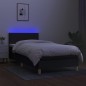 Boxspringbett mit Matratze & LED Schwarz 90x200 cm Stoff