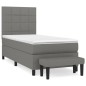 Boxspringbett mit Matratze Dunkelgrau 90x190 cm Stoff