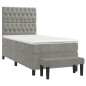 Boxspringbett mit Matratze Hellgrau 100x200 cm Samt