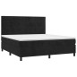 Boxspringbett mit Matratze Schwarz 160x200 cm Samt