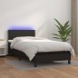 Boxspringbett mit Matratze & LED Schwarz 90x190 cm Kunstleder