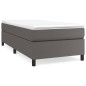 Boxspringbett Grau 90x200 cm Kunstleder