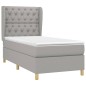 Boxspringbett mit Matratze Hellgrau 80x200 cm Stoff