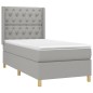 Boxspringbett mit Matratze & LED Hellgrau 80x200 cm Stoff