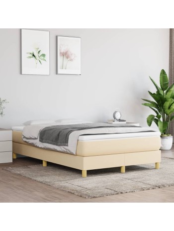 Boxspringbett Creme 120x200 cm Stoff